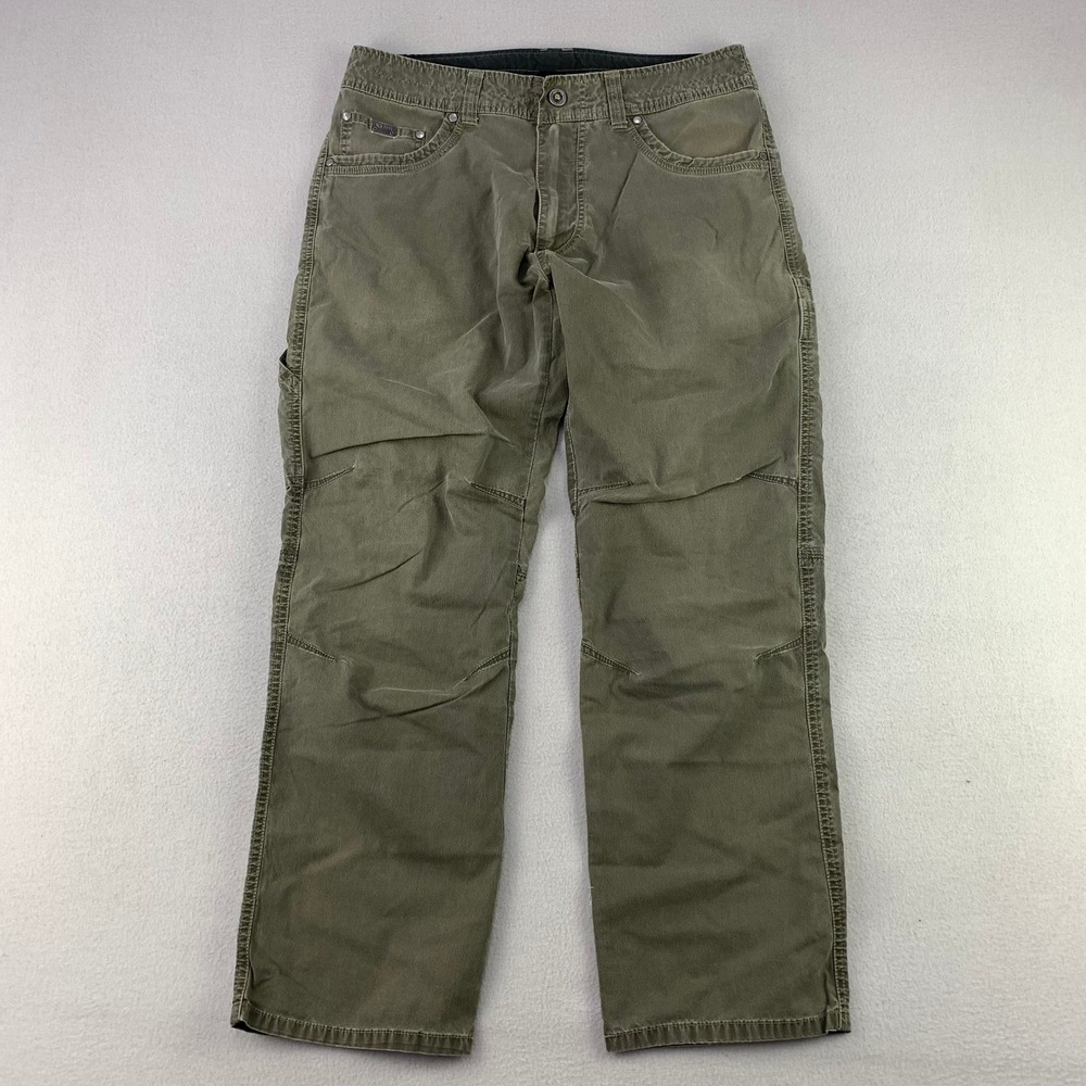 KUHL Revolvr Pants Men 33x30 Green Vintage Patina Dye Utility Workwear Outdoor
